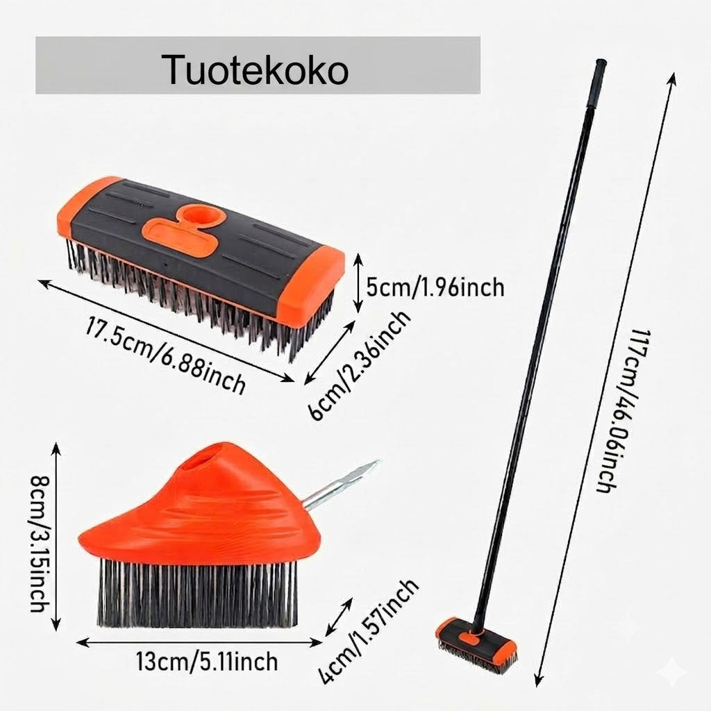 🧹Saumaharjasetti laatoille – 3-in-1 puutarhatyökalu terassille ja ajotielle