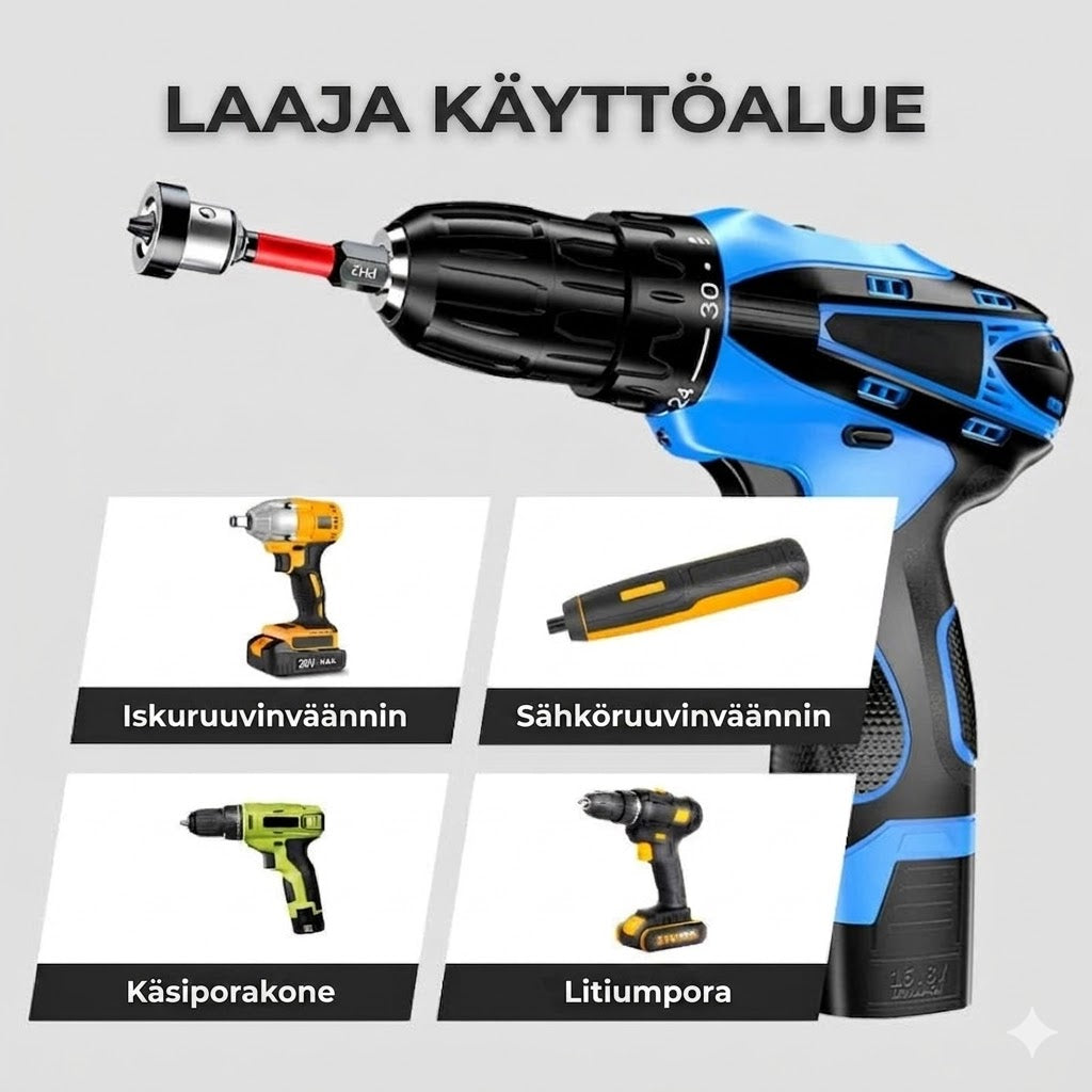Magneettiset S2-teräksiset ruuvauskärjet syvyydenrajoittimella
