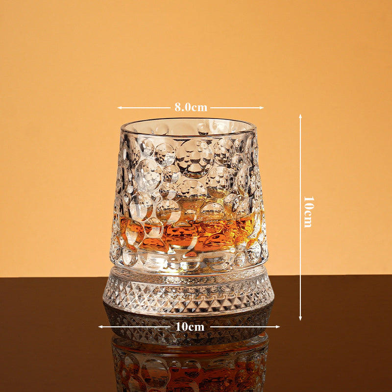 💎🥃 360° pyörivä viskilasi – Ylellinen kristallinen pyörivä tumbler-lasi