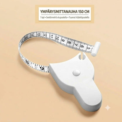 Automaattisesti kelautuva 3D-vartalomittanauha – Vyötärön, lantion, rinnan ja käsivarsien tarkkaan mittaukseen
