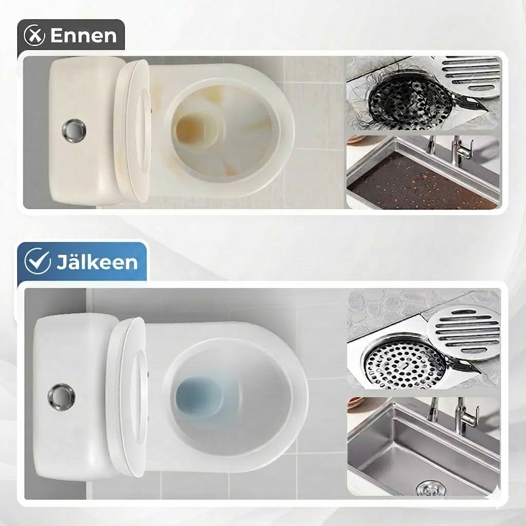 🚽 Nopeasti vaikuttavat viemärinavaustabletit – Sopivat keittiöön, kylpyhuoneeseen ja viemäreihin