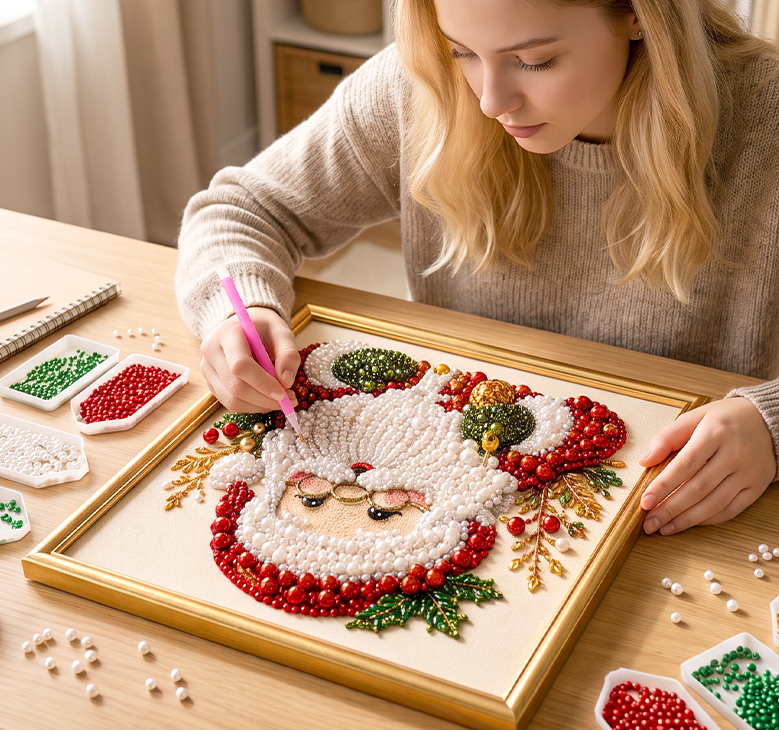 🔥 50 % ALENNUS – RAJOITETTU AIKA! 🎨💎 Rentouttava DIY Jouluaiheinen timanttimaalaussarja – Helppo aloittelijoille 🎄