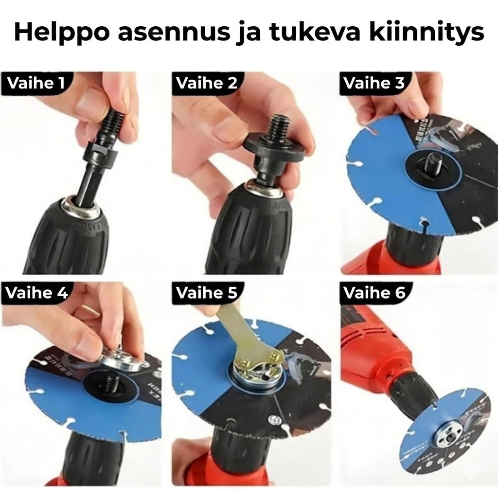 Adapterisetti - Porakoneesta hiomakoneeksi
