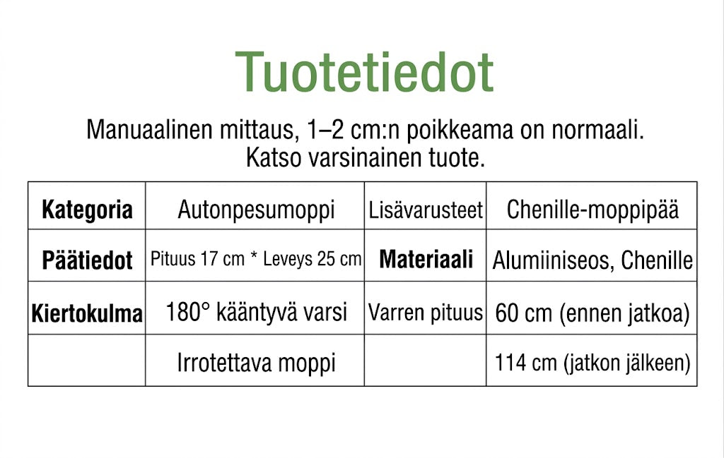 Teleskooppinen autonpesumoppi