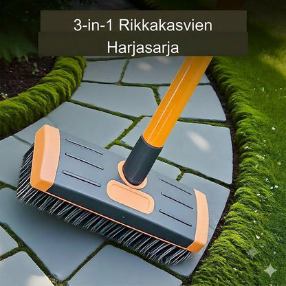 🧹Saumaharjasetti laatoille – 3-in-1 puutarhatyökalu terassille ja ajotielle