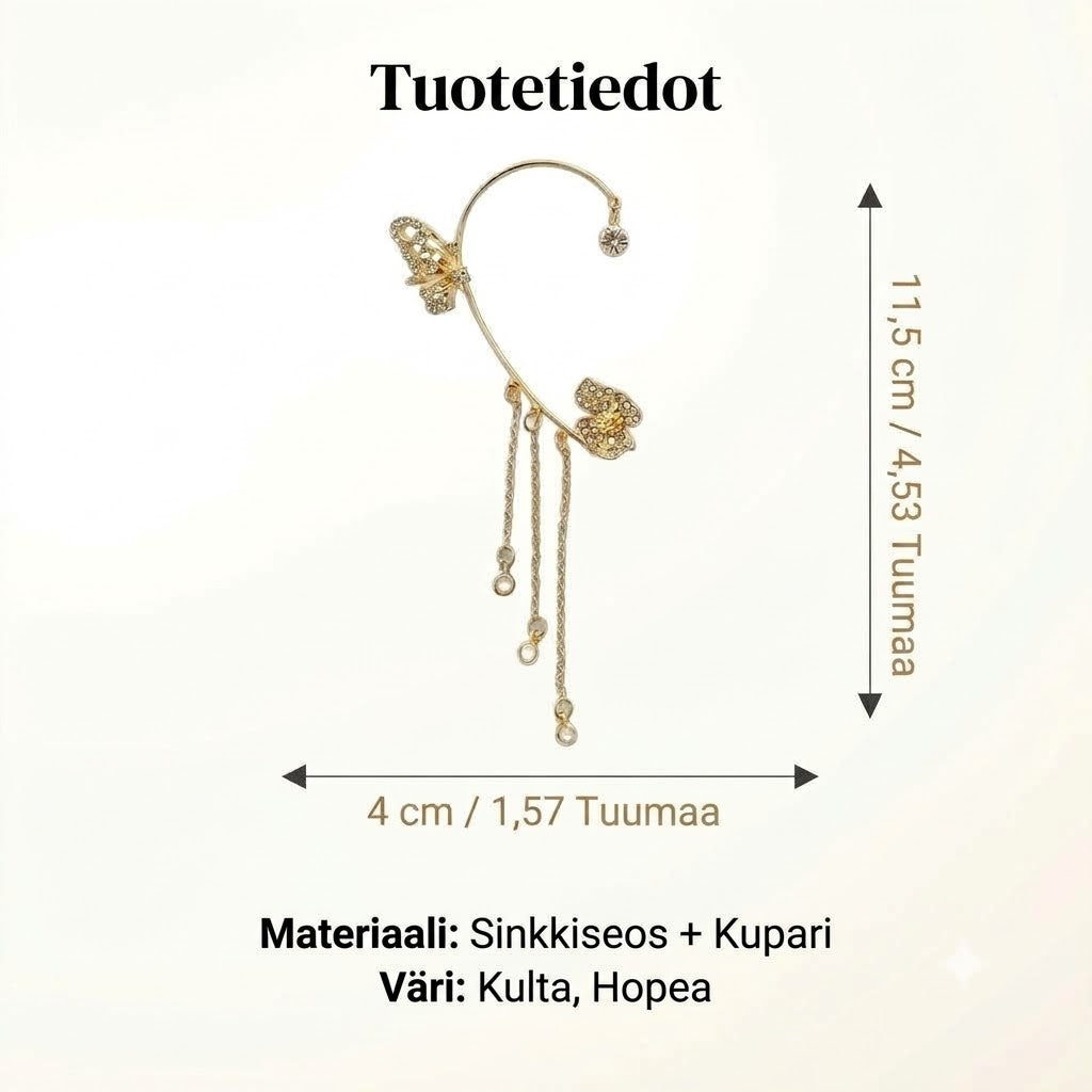 Yksinkertaiset klipsikorvakorut perhos-, kukka- ja hapsukoristeilla – Tyylikkäät, mukavat eikä vaadi reikiä korviin