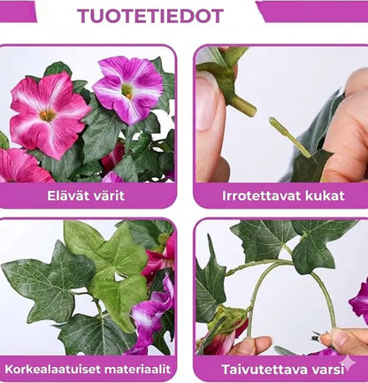Elävän näköinen keinotekoinen petuniakimppu – Sisä- ja ulkokäyttöön