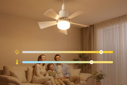 2-in-1-kattotuuletin LED-valaistuksella - Kaukosäädin sisältyy