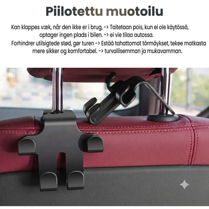Auton niskatuen koukut (2 kpl pakkaus)