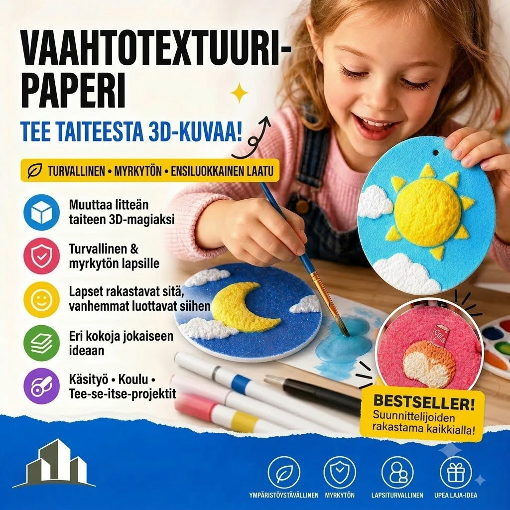 👩‍🎨🔮 Turvallinen vaahtopaperi lapsille – Pehmeä ja joustava, ihanteellinen askarteluun, oppimiseen ja lasten käsitöihin 🎁✂️
