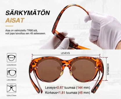🕶 Uudet oversized cat-eye -aurinkolasit – Polarisoidut linssit & UV400-suoja
