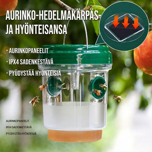 Aurinkokäyttöinen ripustettava ampiaisloukku & kärpässaalis