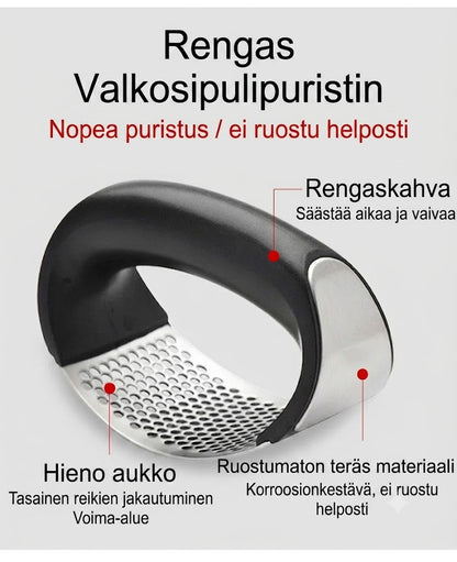 Valkosipulipuristin: Kannettava ruostumaton teräs valkosipulipuristin