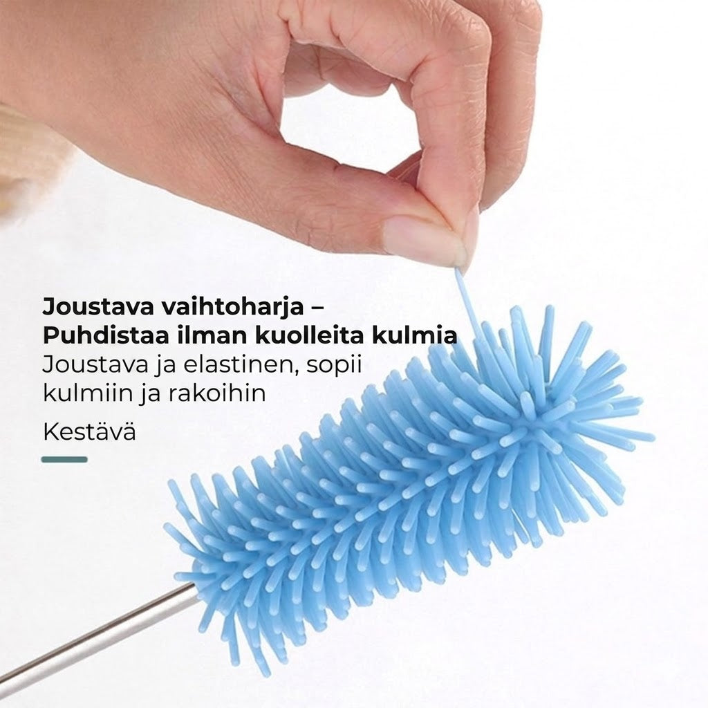 Pyörivä silikoninen pulloharja - 360 asteen puhdistus - Tuttipulloille, laseille ja juomapulloille - Hygieeninen