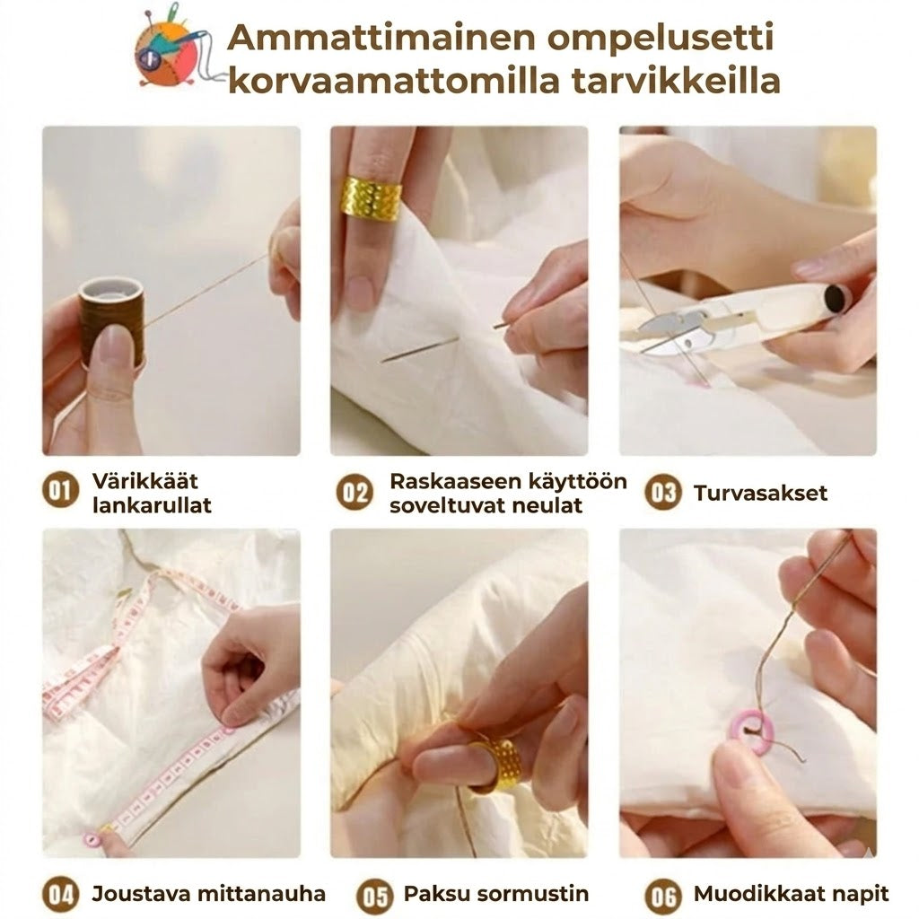 Kaksikerroksinen magneettinen ompelusetti – Ylellinen ompelulaatikko langalla ja neuloilla