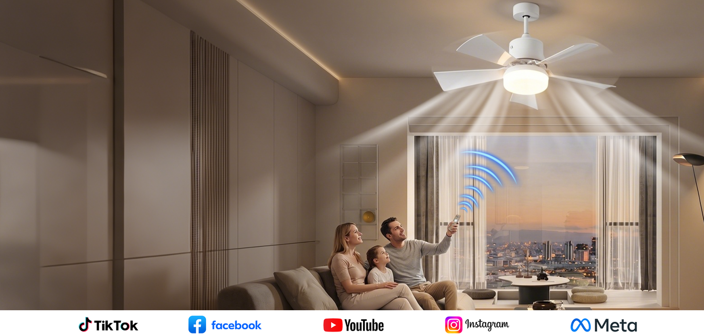 2-in-1-kattotuuletin LED-valaistuksella - Kaukosäädin sisältyy