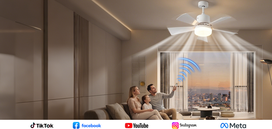 2-in-1-kattotuuletin LED-valaistuksella - Kaukosäädin sisältyy