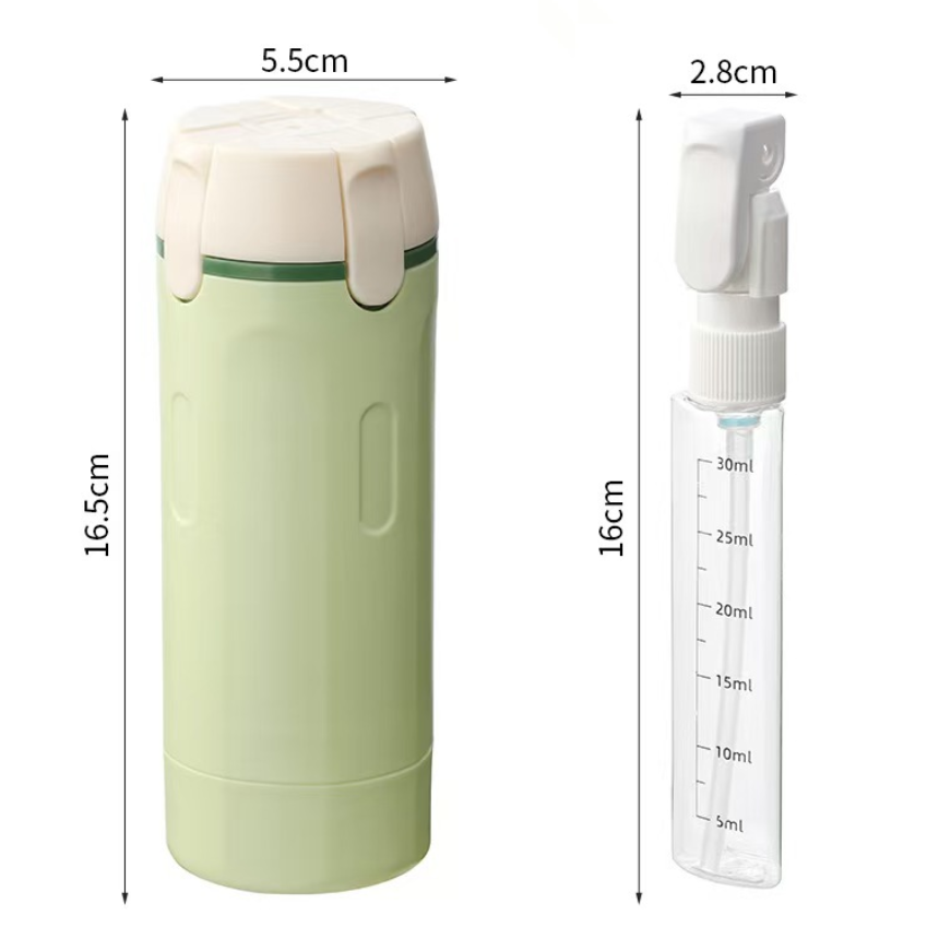 Kannettava 4-in-1 matka-annostelija