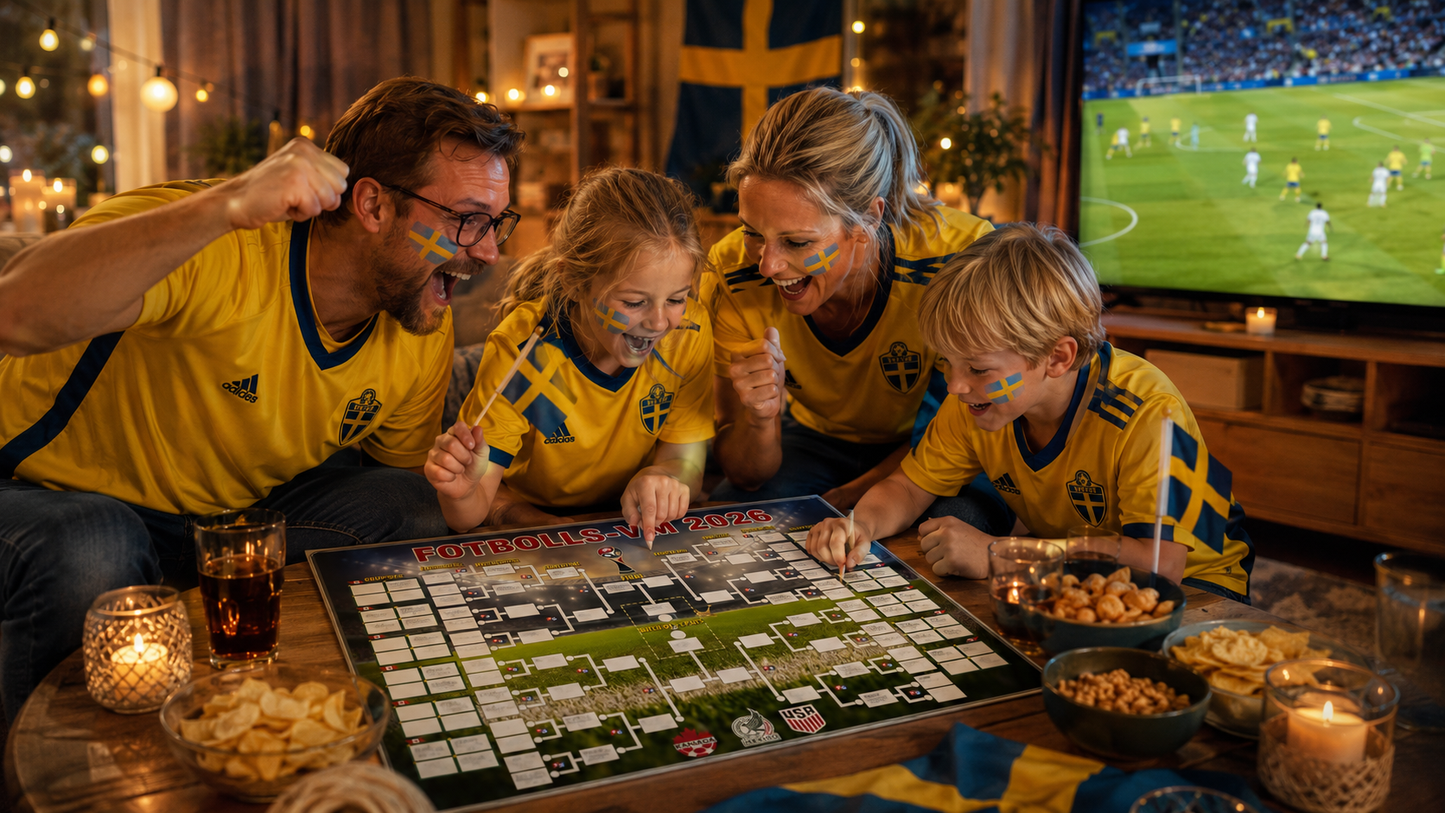 Jalkapallon MM-kisojen 2026 otteluohjelmaposteri – Täytä, aseta vedot ja seuraa koko turnausta.