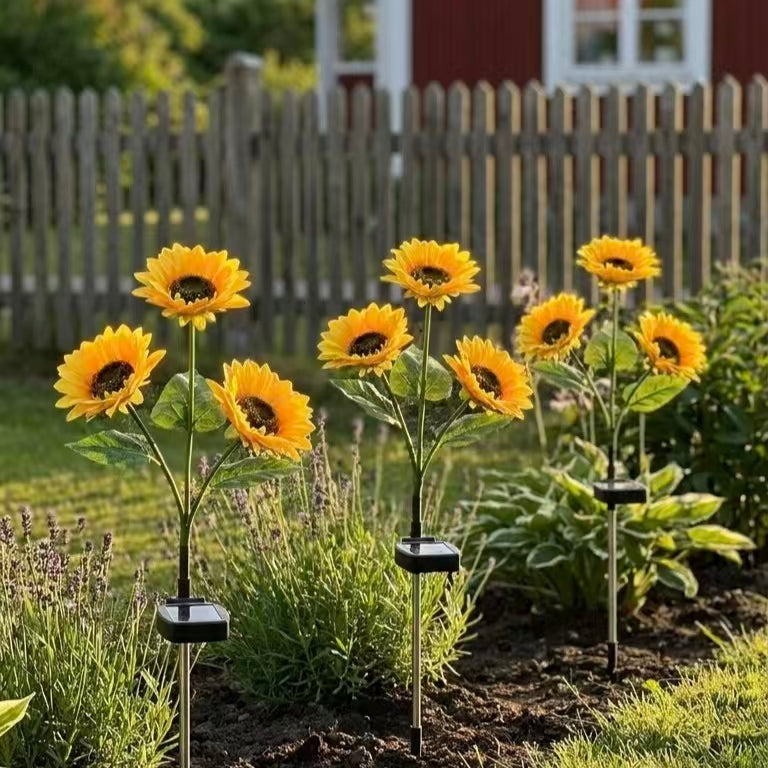 🌻 Aurinkokäyttöinen auringonkukka-puutarhavalo – Näyttää aivan aidolta auringonkukalta