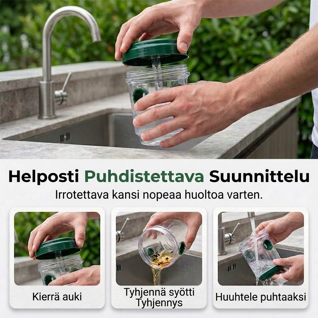 Aurinkokäyttöinen ripustettava ampiaisloukku & kärpässaalis