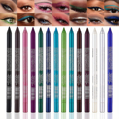 14-osainen vedenpitävä värillinen geelisilmänrajauskynäsetti 👁️🌈✏️