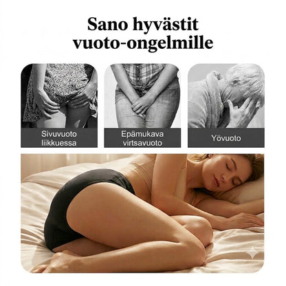 Korkeavyötäröiset vuotamattomat kuukautisalushousut etu- ja takasuojalla – Tehokas suoja sivuvuotoja vastaan