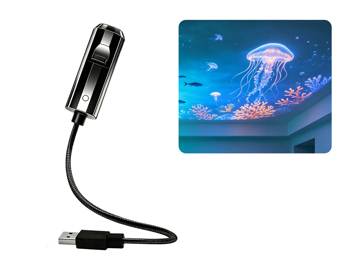 🔌 Käyttövalmis (Plug-and-play) HD-tähti- ja valtameriprojektori-yövalo 🥳⭐