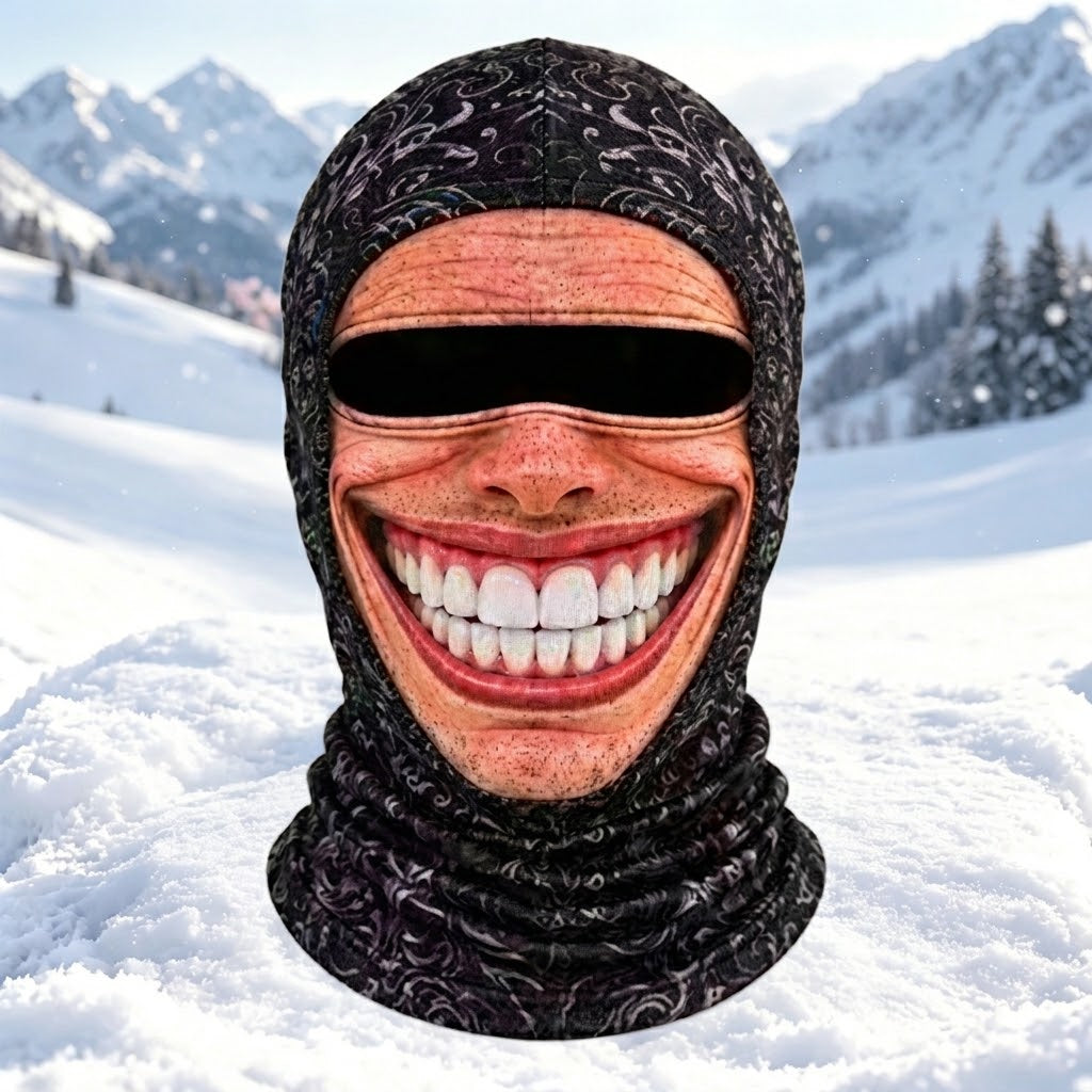 Hauska ja ultrarealistinen hiihtomaski