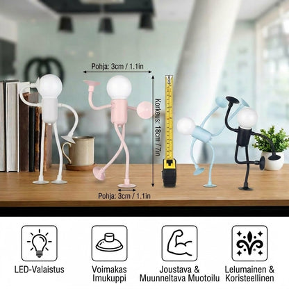 Imukupillinen LED-valo – Hauska muotoilu vaihdettavilla imukupeilla koristeluun