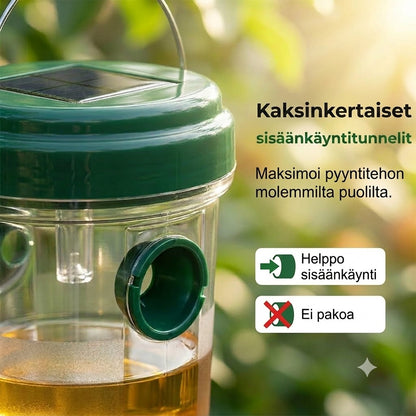 Aurinkokäyttöinen ripustettava ampiaisloukku & kärpässaalis