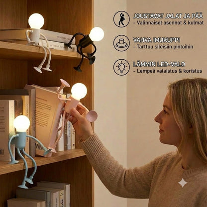 Imukupillinen LED-valo – Hauska muotoilu vaihdettavilla imukupeilla koristeluun