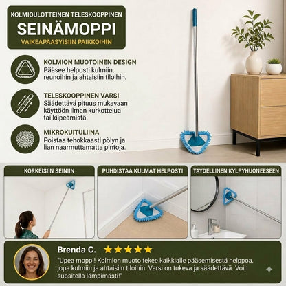 🔥 Rajoitettu aika: 50 % alennus❗️❗️ Kolmionmuotoinen teleskooppinen seinämoppi vaikeapääsyisiin kulmiin