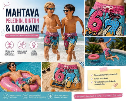 🍦Jäätelö- ja donitsikuvioiset shortsit / Shortsit jäätelö- ja donitsikuosilla🍩