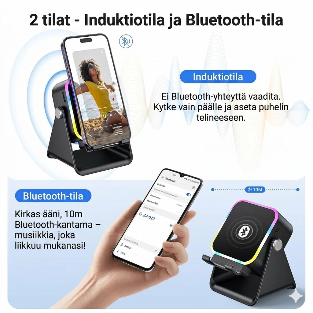 Langaton induktiokaiutin ja puhelinteline