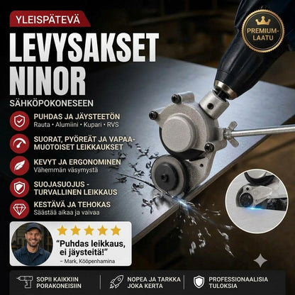 Porakoneen levyleikkurilisäosa – Sähköiset peltisakset ja levyleikkuri
