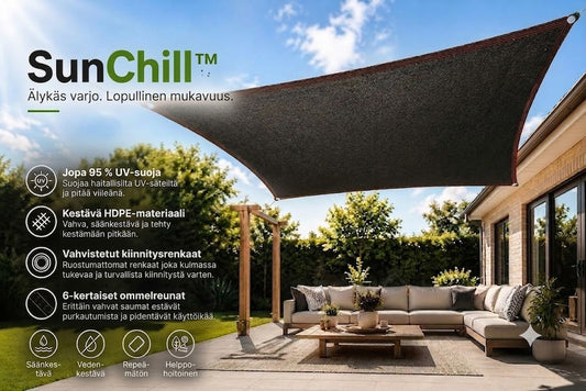SunChill™ | Premium HDPE -aurinkopurje viileään varjoon ja UV-suojaukseen