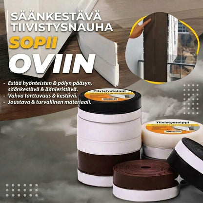 5 m tiivistenauha oviin – Tehokas suoja pölyä, hyönteisiä ja melua vastaan