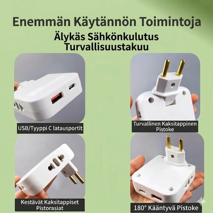 🔌 Kääntyvä jatkojohto – Käytännöllinen ratkaisu ahtaisiin tiloihin