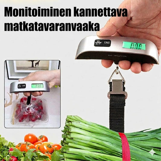 Kannettava matkalaukkuvaaka LCD-näytöllä