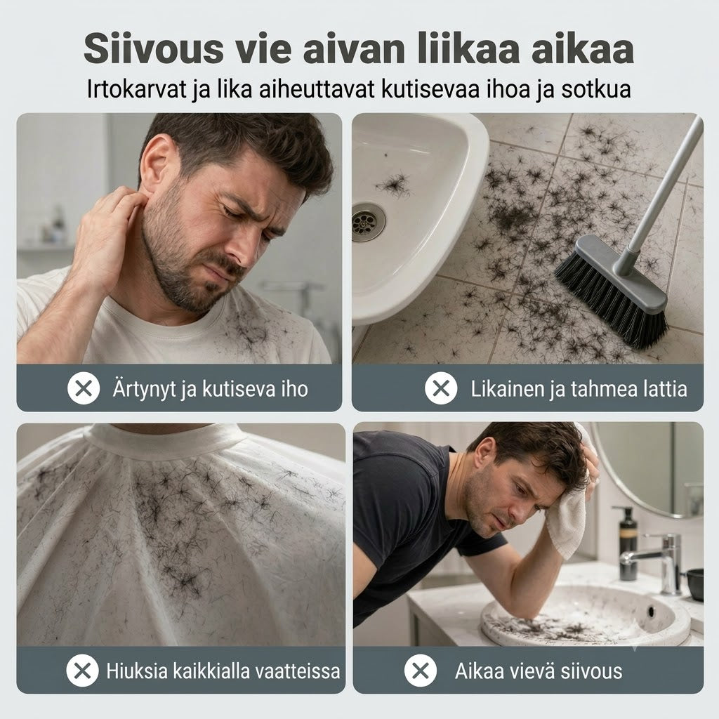 Vedenpitävä hiustenleikkausviitta kerääjällä – Kokoontaitettava sateenvarjoviitta kotiparturointiin