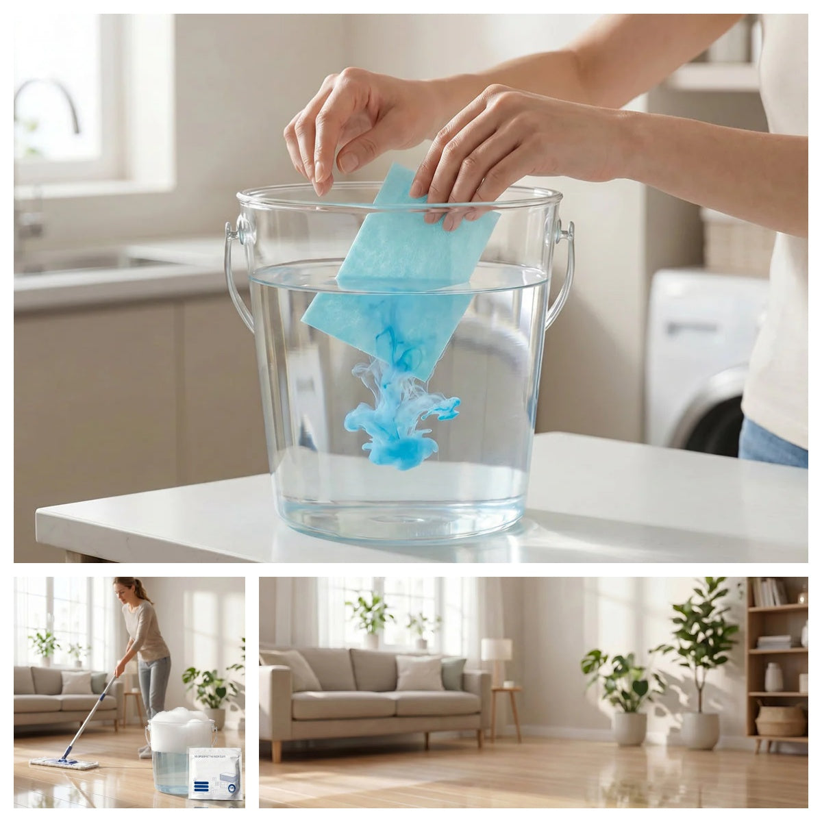 Vesiliukoiset lattianpuhdistusarkit