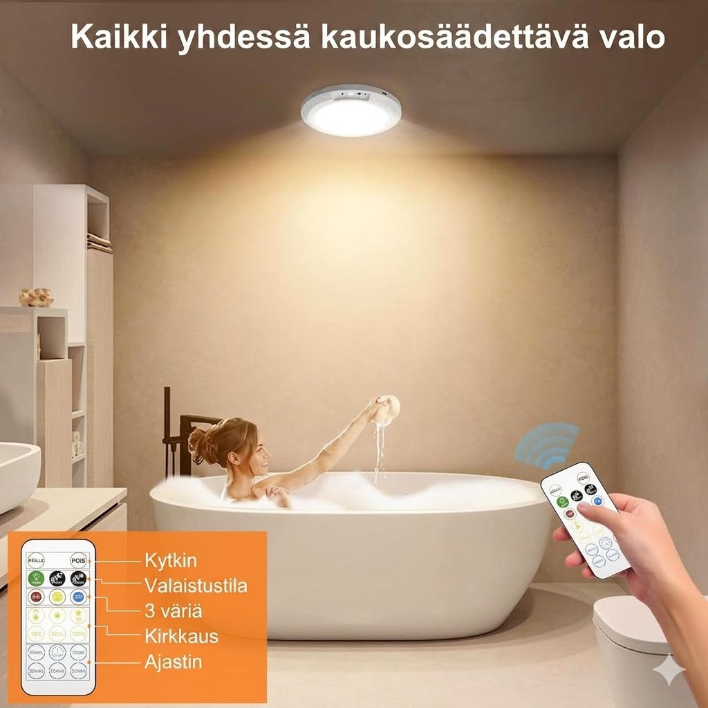 Ladattava kattovalaisin liiketunnistimella - Langaton - Sisältää kaukosäätimen