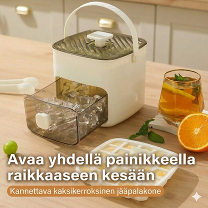 Silikoninen jääpalamuotti kannella – Painonapillinen jääpalamuki kantokahvalla