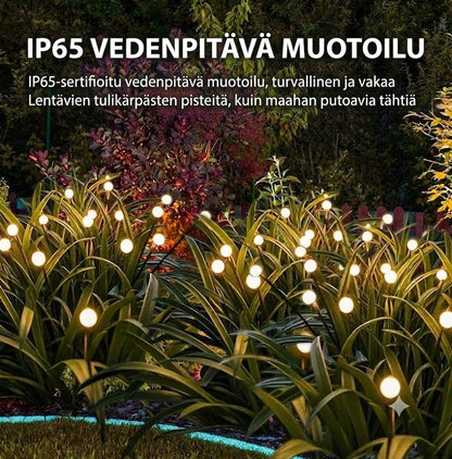 Aurinkokäyttöiset tulikärpäs-puutarhavalot