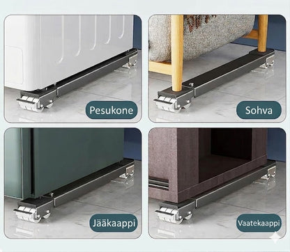 Säädettävät rullat kodinkoneille (2 kpl)