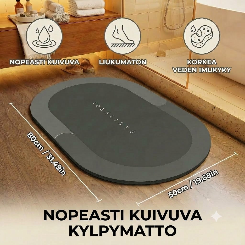 Nopeasti kuivuva kylpyhuoneen matto