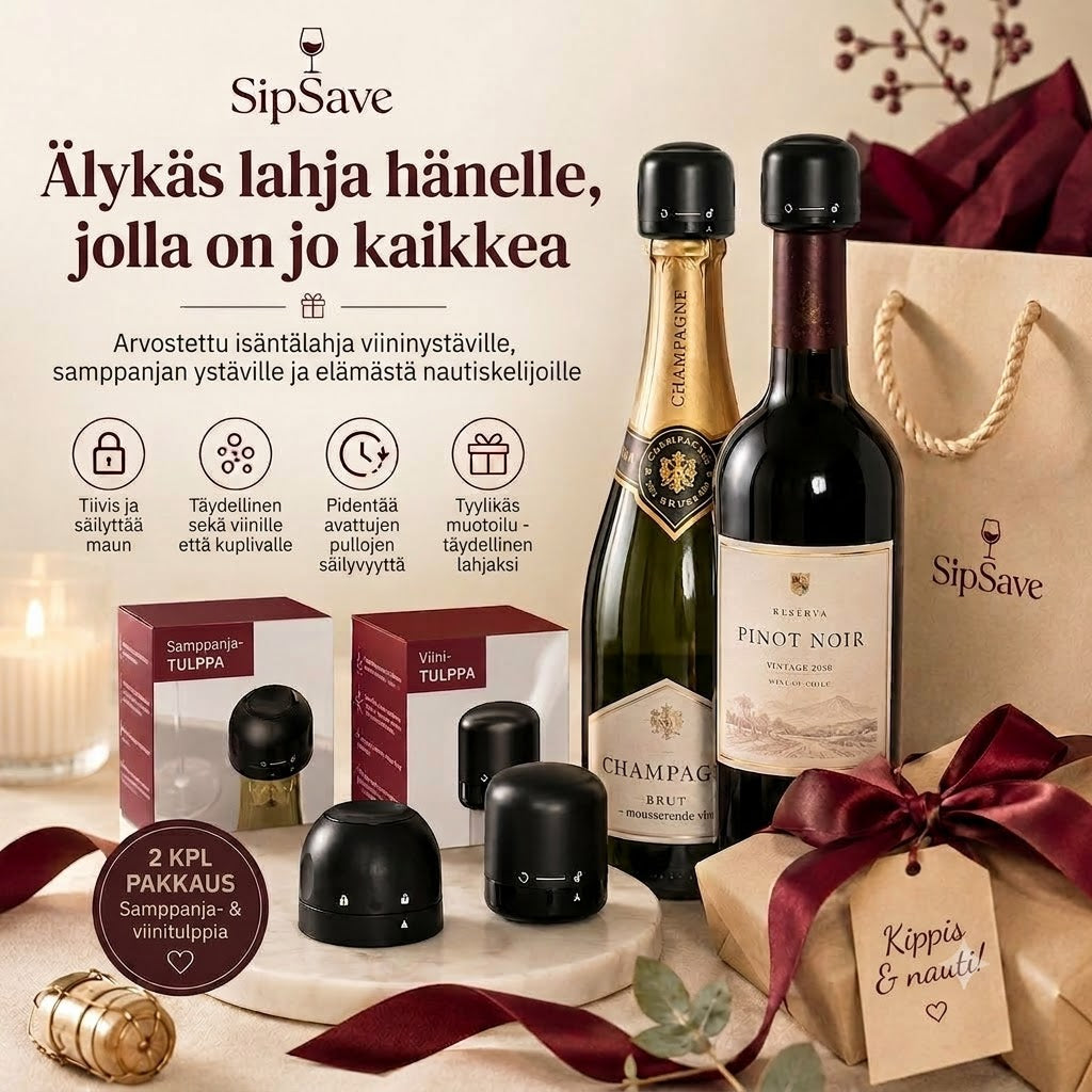 SipSave – Viini- ja samppanjakorkit
