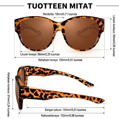 🕶 Uudet oversized cat-eye -aurinkolasit – Polarisoidut linssit & UV400-suoja