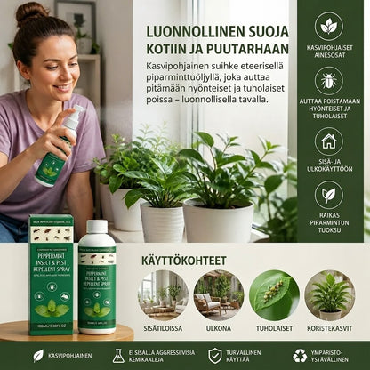 MOONSPRY Piparminttu hyönteissuihke – Hyönteiskarkote sisä- ja ulkokäyttöön, makuuhuoneeseen ja puutarhaan